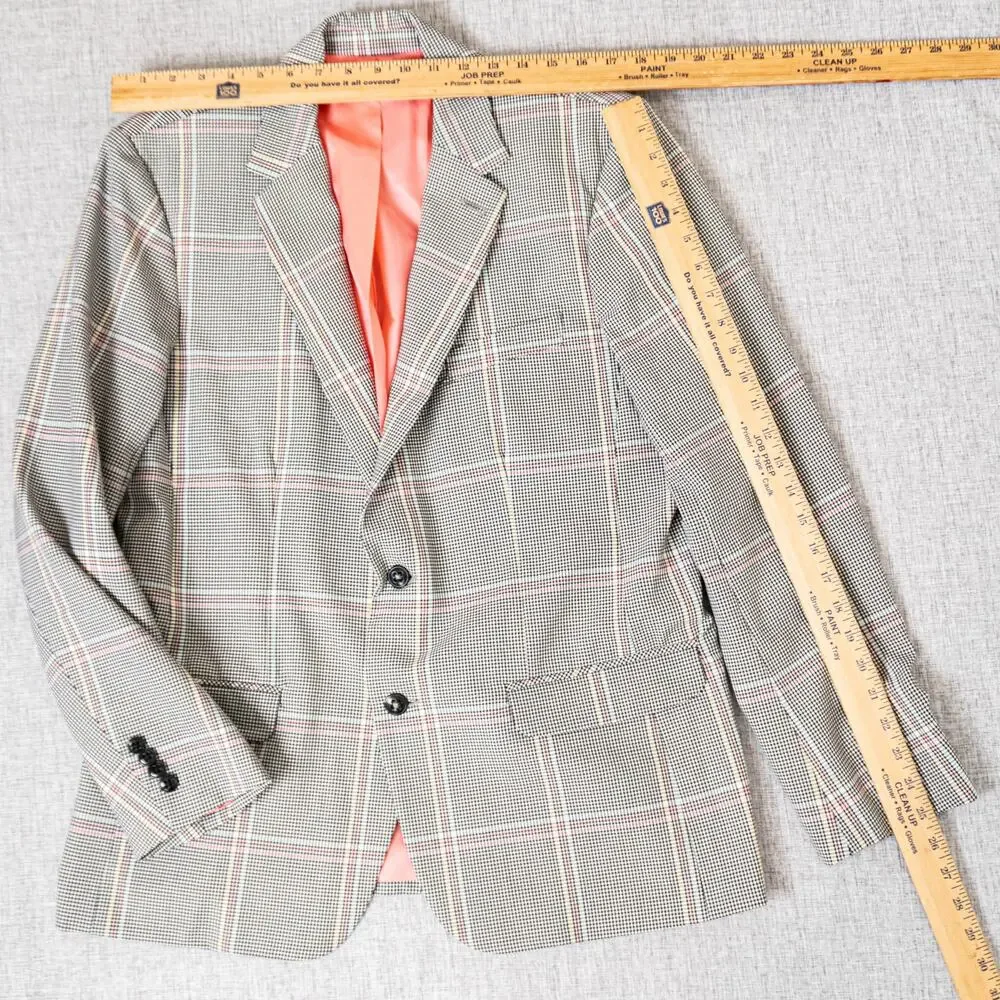 MR TURK Men's KENNEDY 2-Piece Suit Blazer & Pants Gray Plaid Check 42R